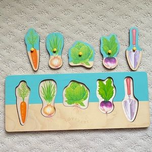 LOVEVERY Community Vegetable Garden Puzzle. Montessori Toys.